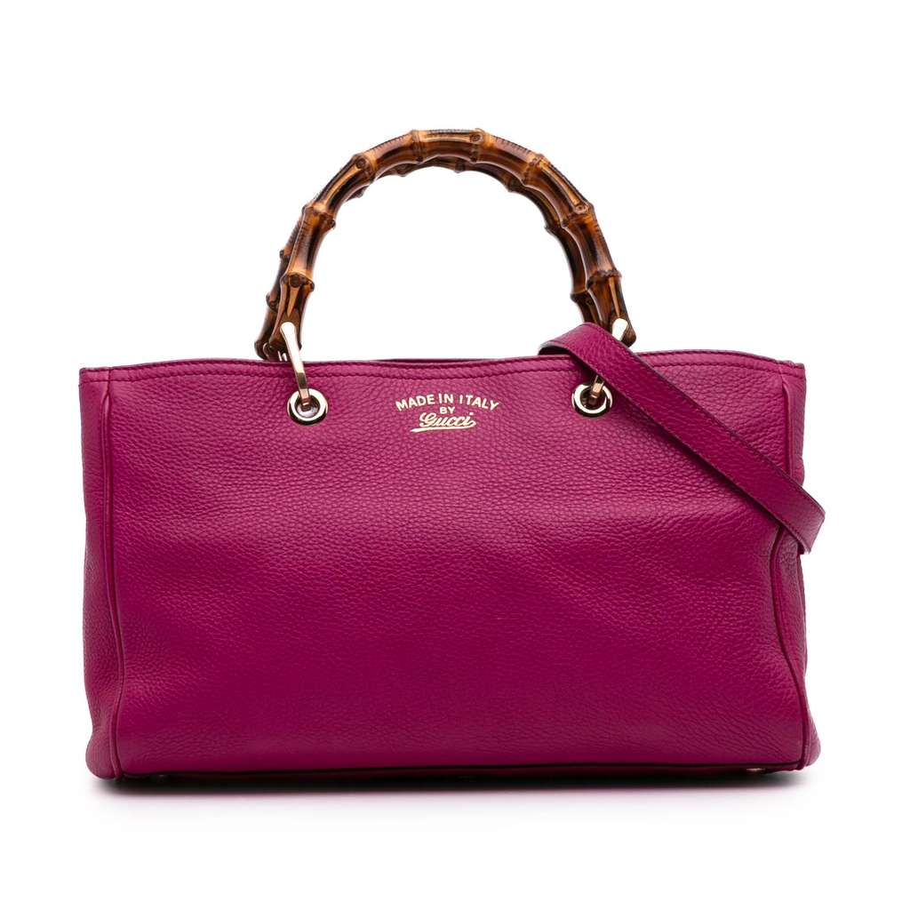 Gucci Medium Calfskin Bamboo Shopper Satchel