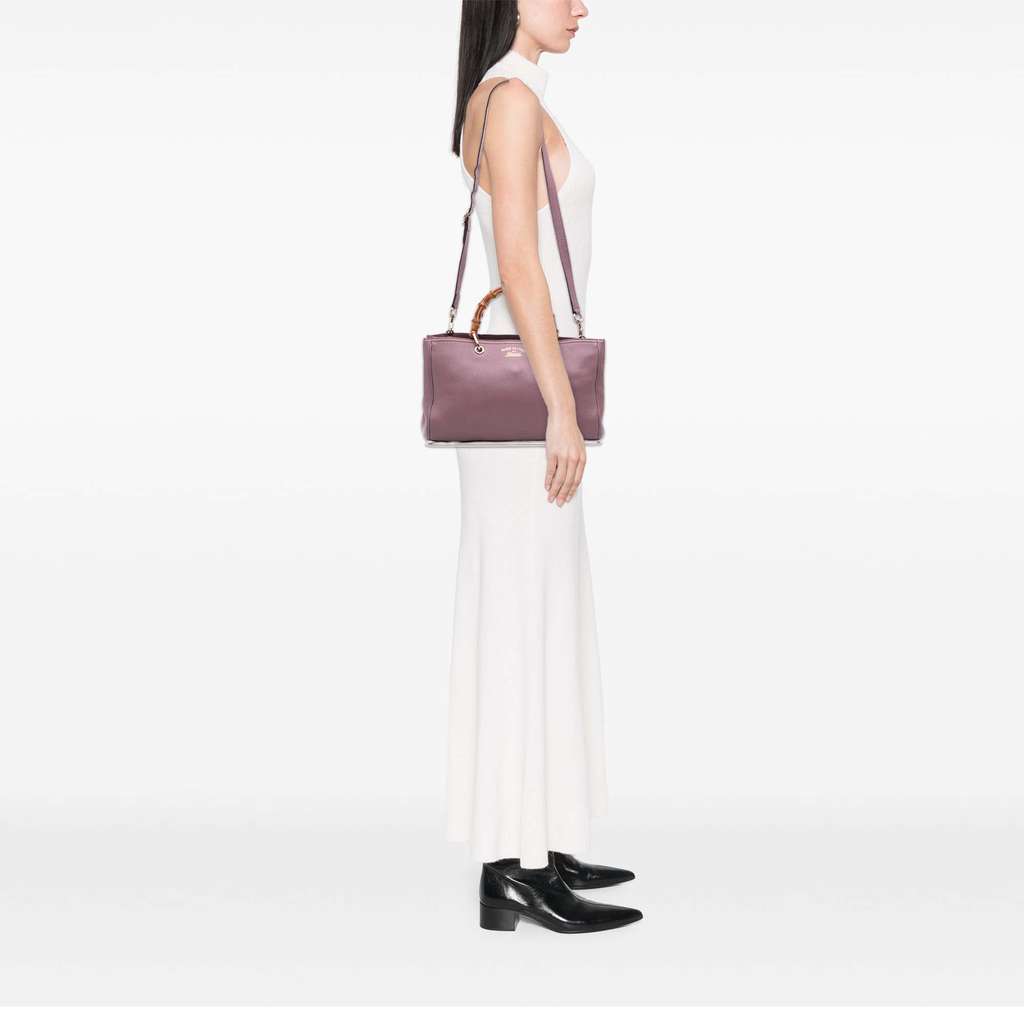 Gucci Medium Calfskin Bamboo Shopper Satchel - Image 13