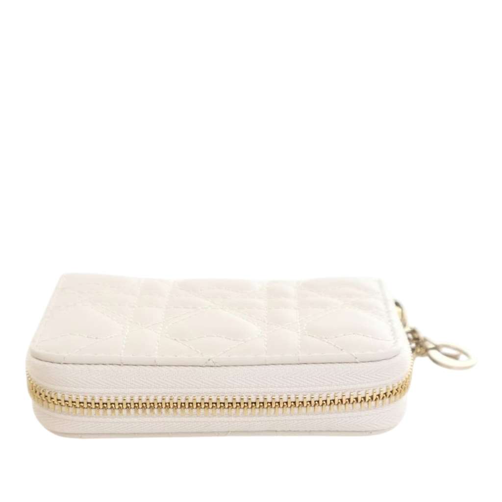 Dior Small Lambskin Heart Motif Lady Dior Voyageur Coin Pouch - 4