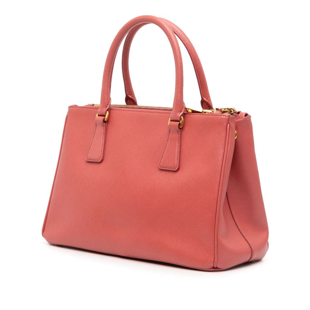 Prada Small Saffiano Lux Galleria Double Zip Satchel - Back view