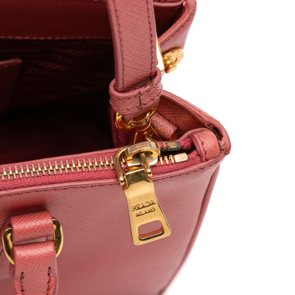 Prada Small Saffiano Lux Galleria Double Zip Satchel - Image 10