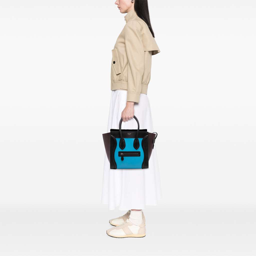 Celine Micro Tricolor Leather Luggage Tote - Image 14