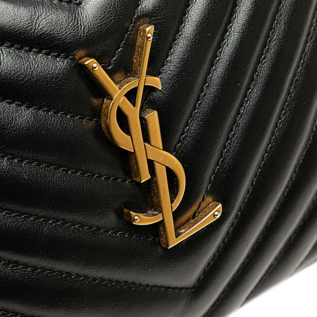 Saint Laurent Quilted Leather Monogram Lou Camera Bag - Detail 2