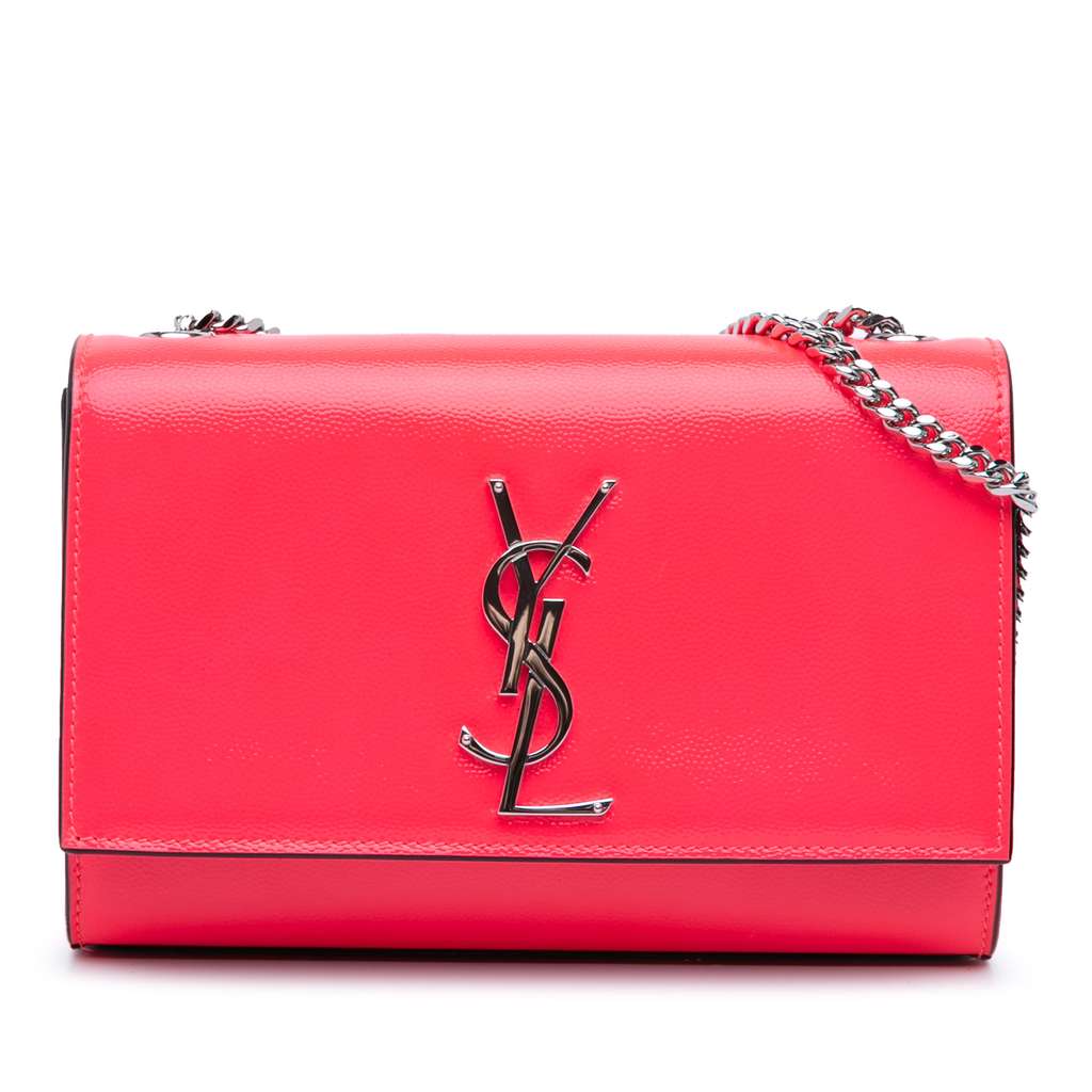 Saint Laurent Small Patent Grain de Poudre Monogram Kate Crossbody
