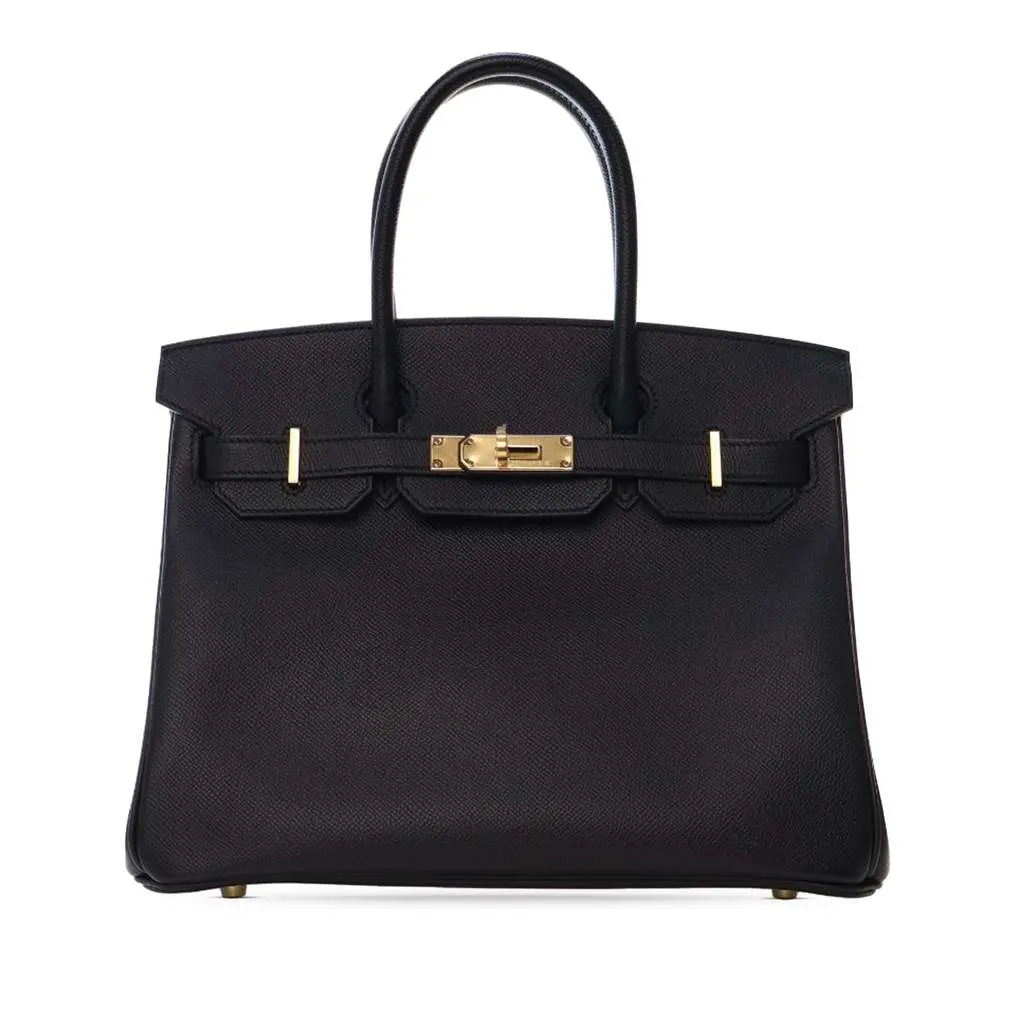 Hermès Epsom Birkin Retourne 30 Black Leather Very good - Front View