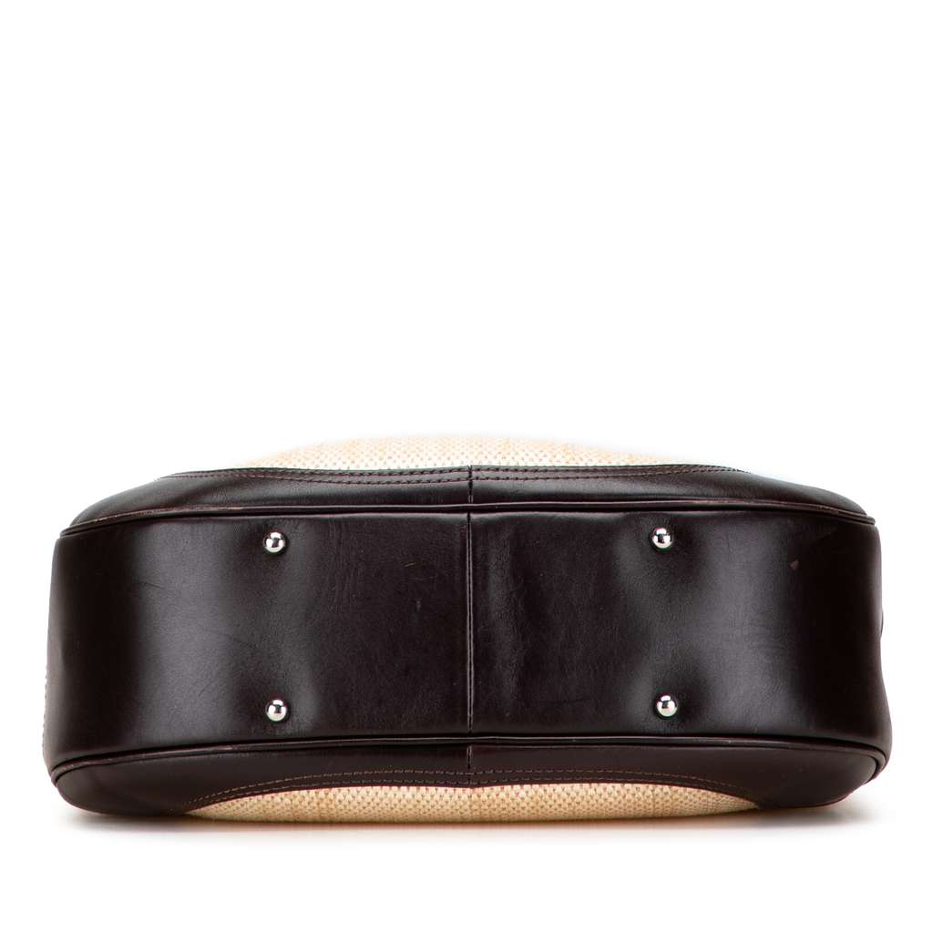 Burberry Straw and Leather Shoulder Bag - Image 6