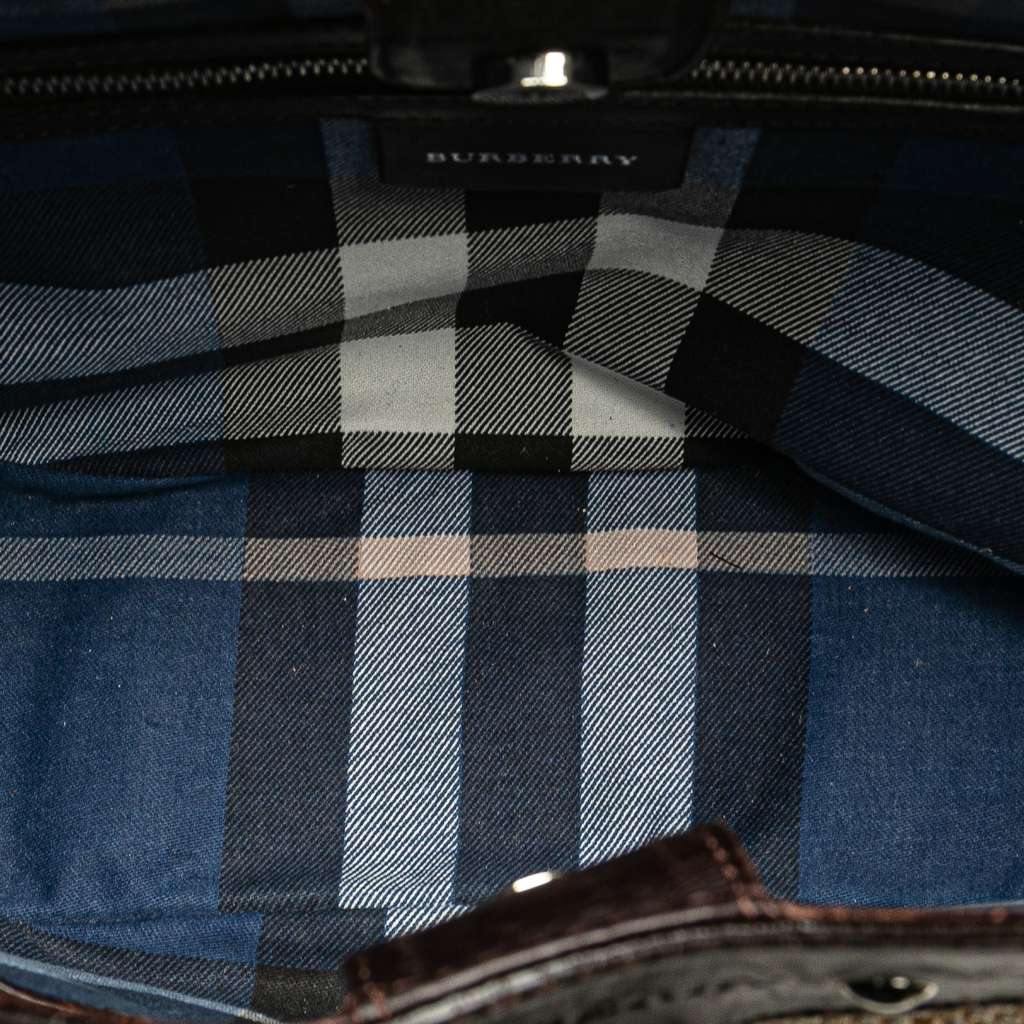 Burberry Straw and Leather Shoulder Bag - 4