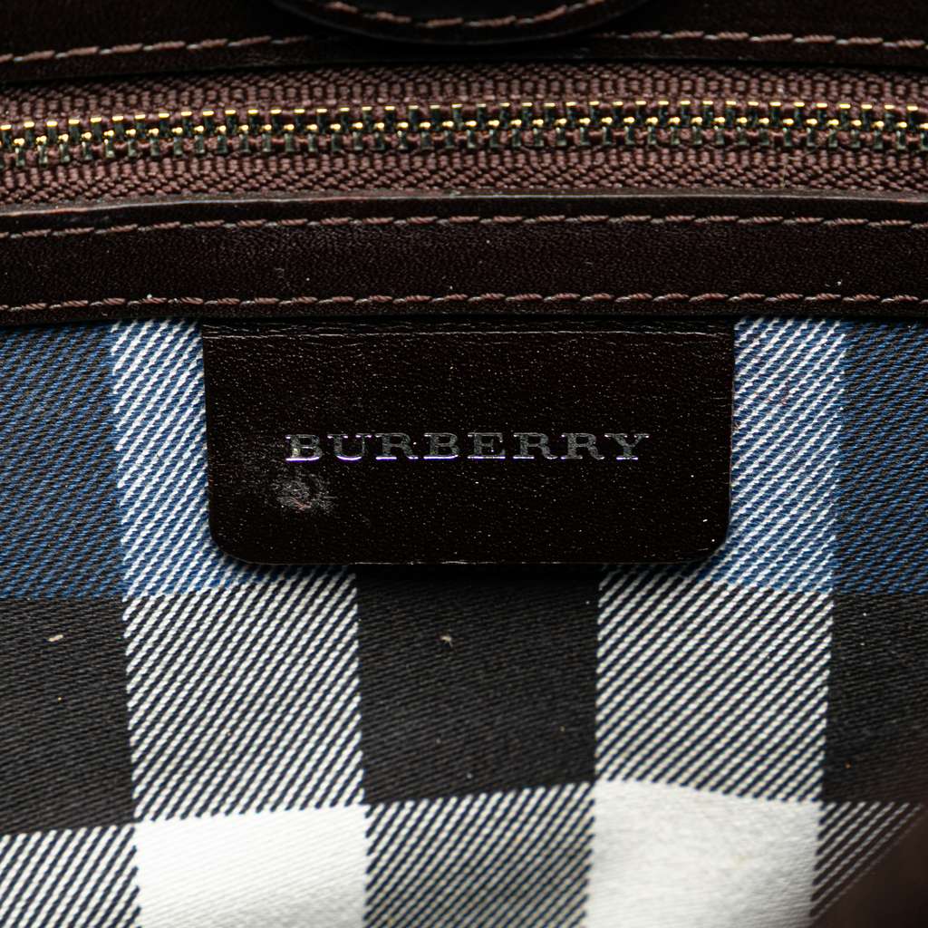 Burberry Straw and Leather Shoulder Bag - Side view