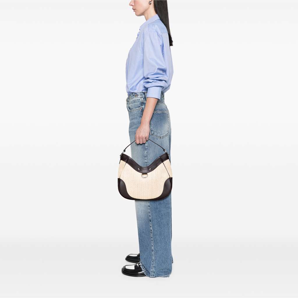 Burberry Straw and Leather Shoulder Bag - Image 12