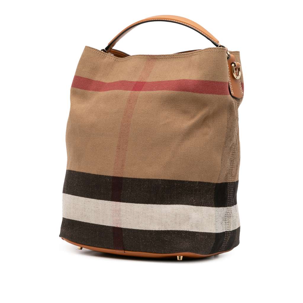 Burberry Medium Mega Check Canvas Ashby Bucket Bag - 2