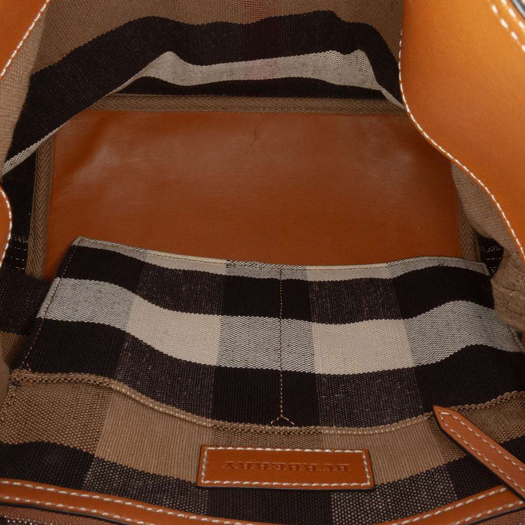 Burberry Medium Mega Check Canvas Ashby Bucket Bag - 4