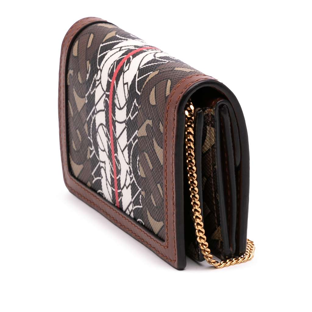 Burberry Monogram Stripe E-Canvas Jessie TB Wallet On Chain - Back view