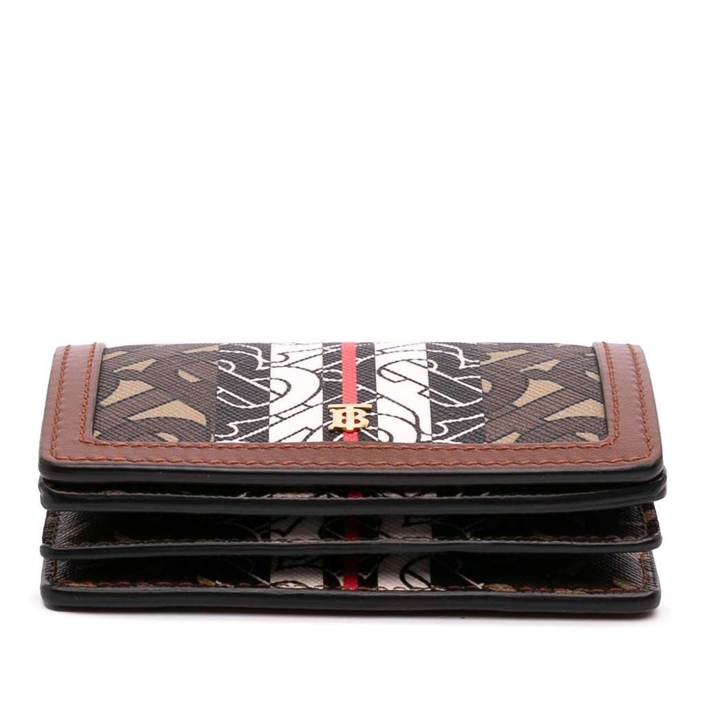 Burberry Monogram Stripe E-Canvas Jessie TB Wallet On Chain - Image 6