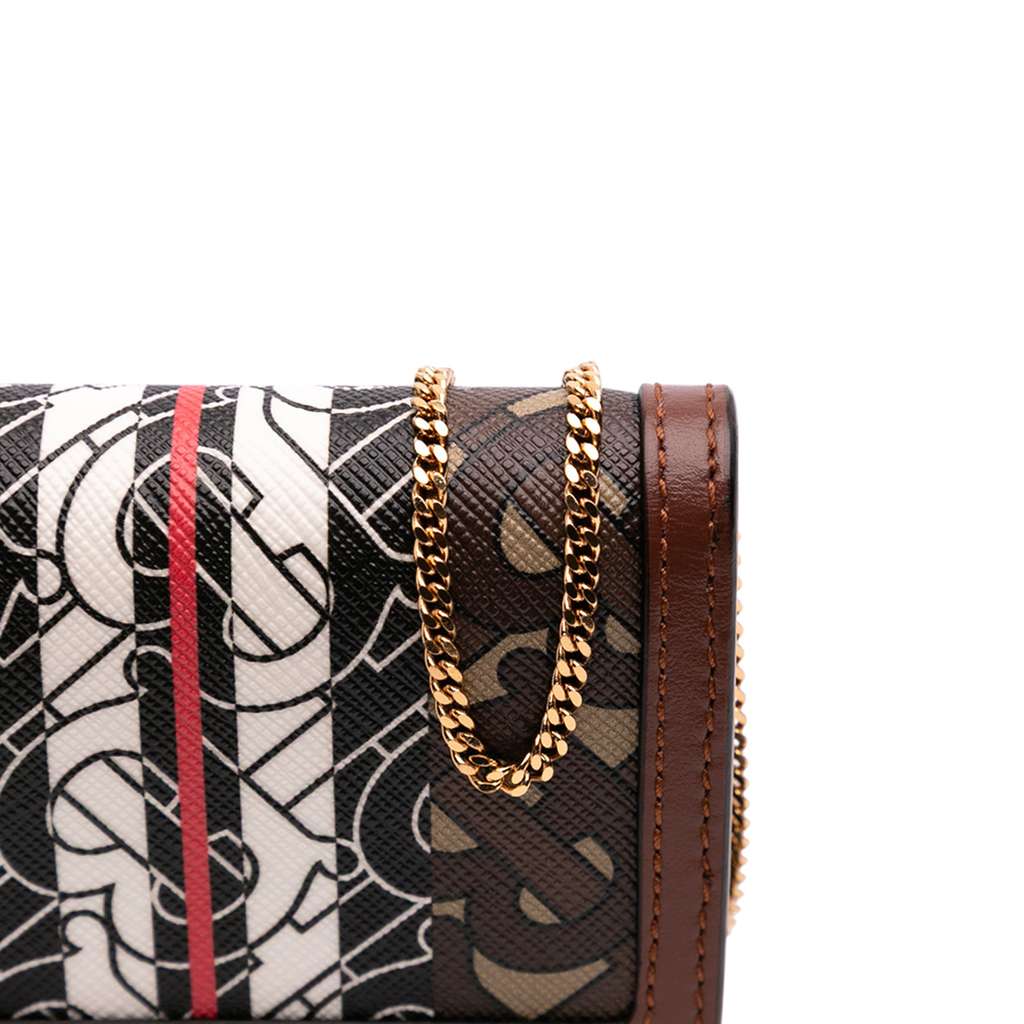 Burberry Monogram Stripe E-Canvas Jessie TB Wallet On Chain - Image 10