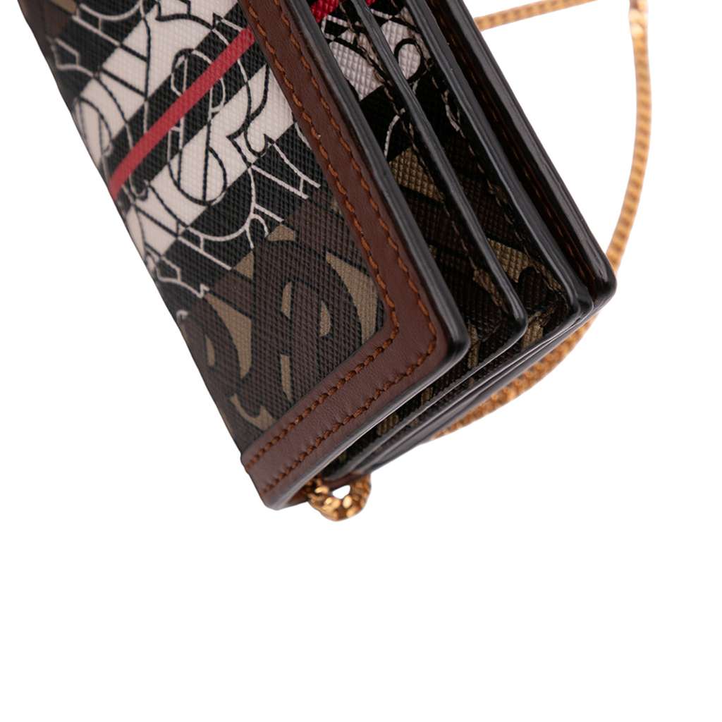 Burberry Monogram Stripe E-Canvas Jessie TB Wallet On Chain - Image 11