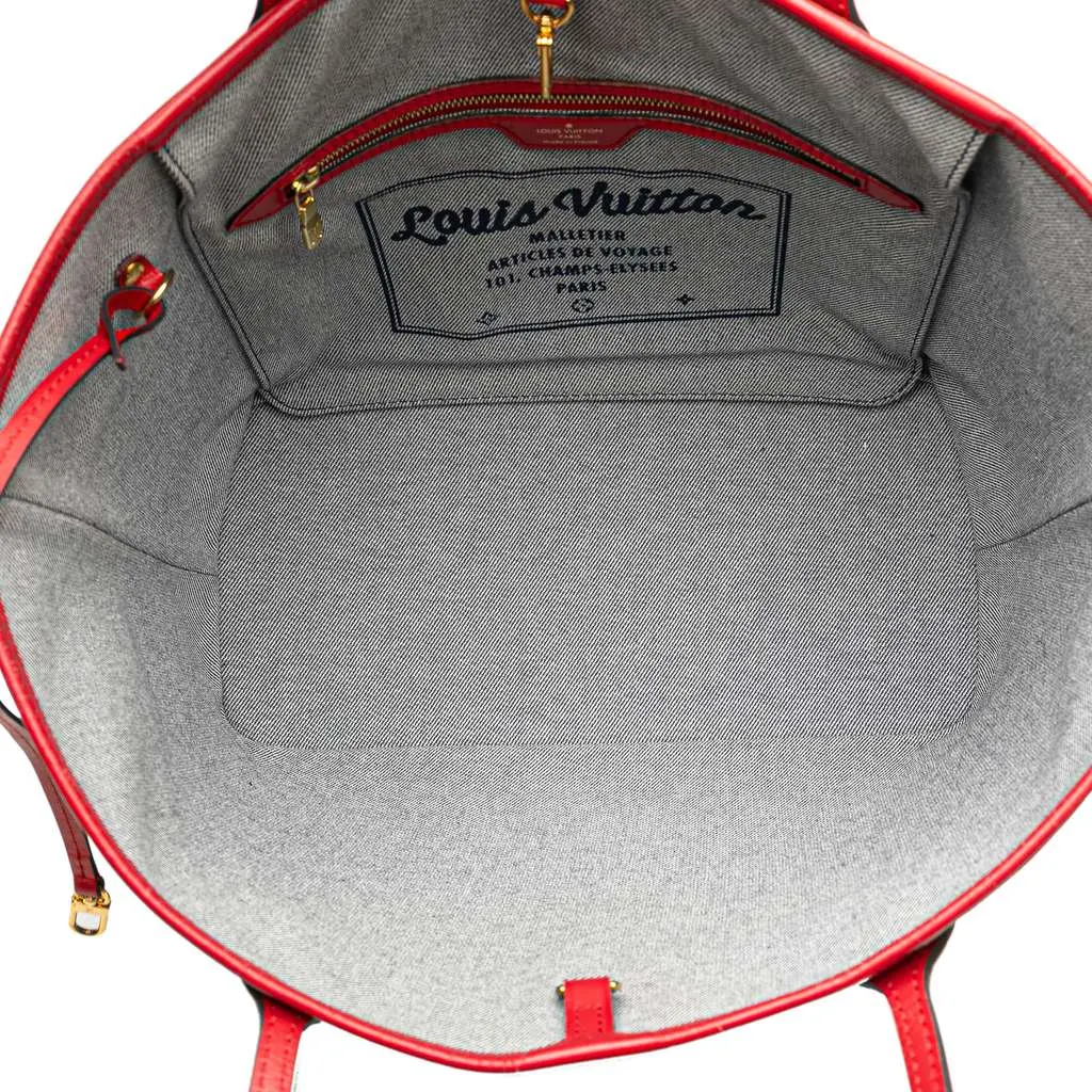 Louis Vuitton Monogram Denim Patchwork Neverfull MM Blue Denim Very good - Model View