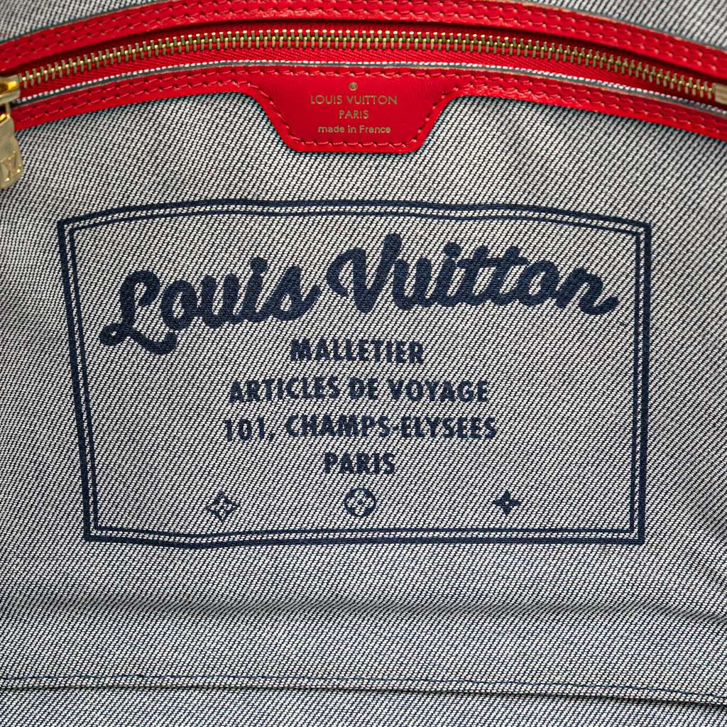 Louis Vuitton Monogram Denim Patchwork Neverfull MM - Side view