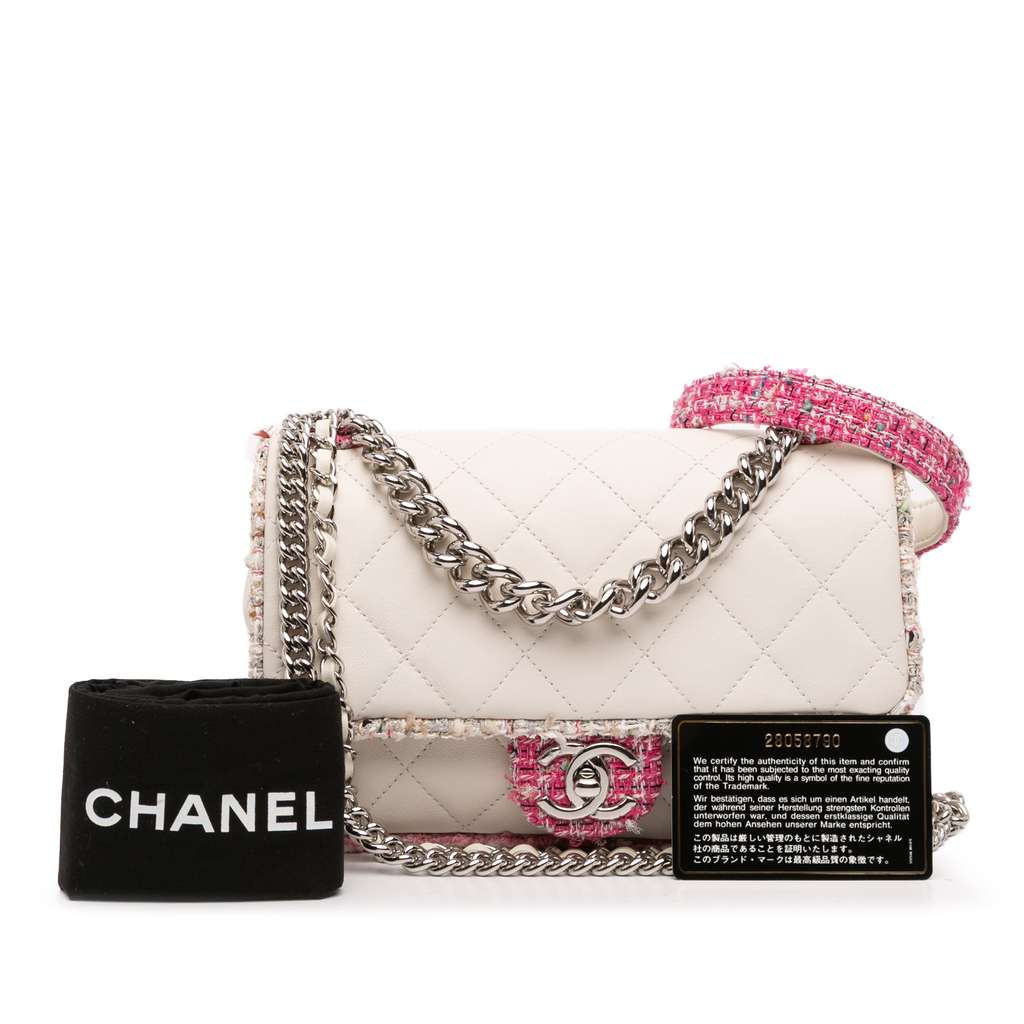Chanel Quilted Lambskin and Tweed Elegant Trim Flap - Image 14