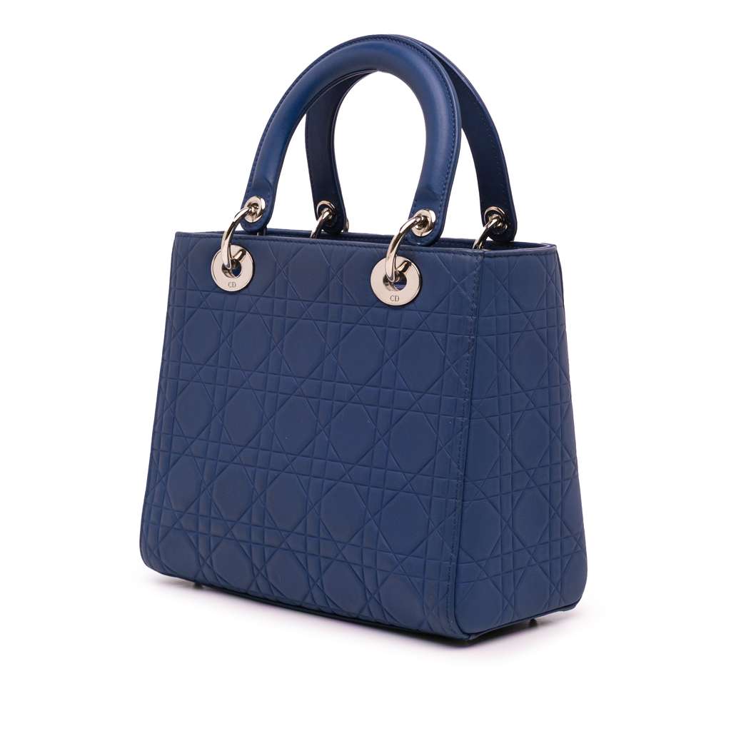 Dior Medium Ultra Matte Calfskin Embossed Cannage Lady Dior - 2