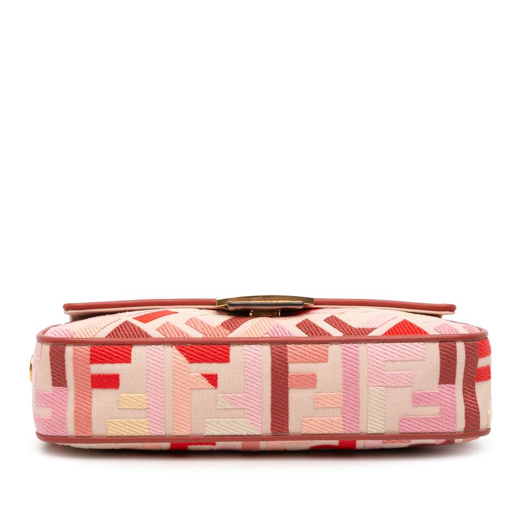 Fendi Zucca Embroidered Canvas Baguette Satchel - Image 6