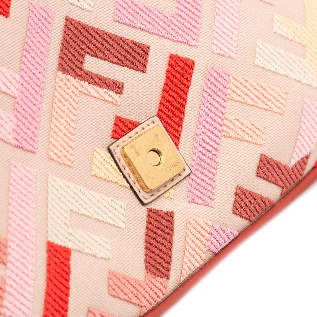Fendi Zucca Embroidered Canvas Baguette Satchel - Image 10