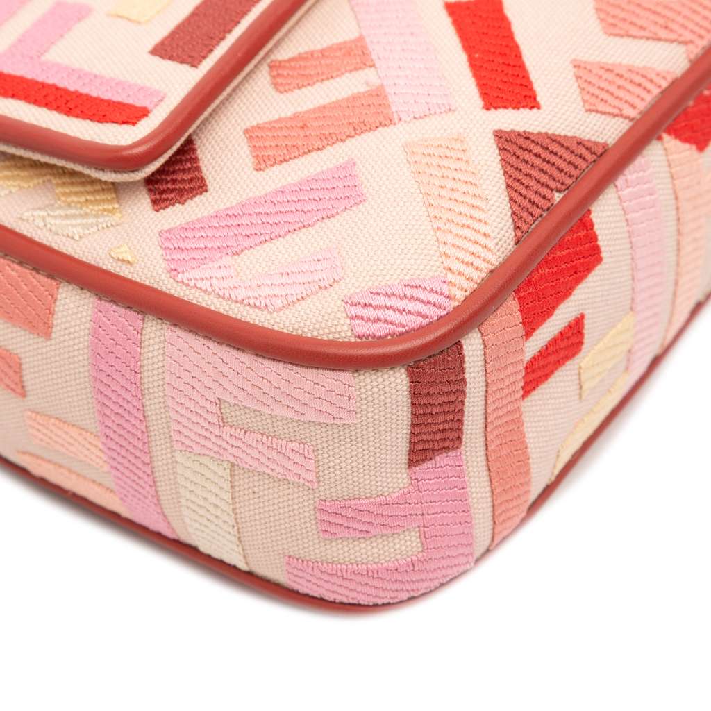 Fendi Zucca Embroidered Canvas Baguette Satchel - Image 11