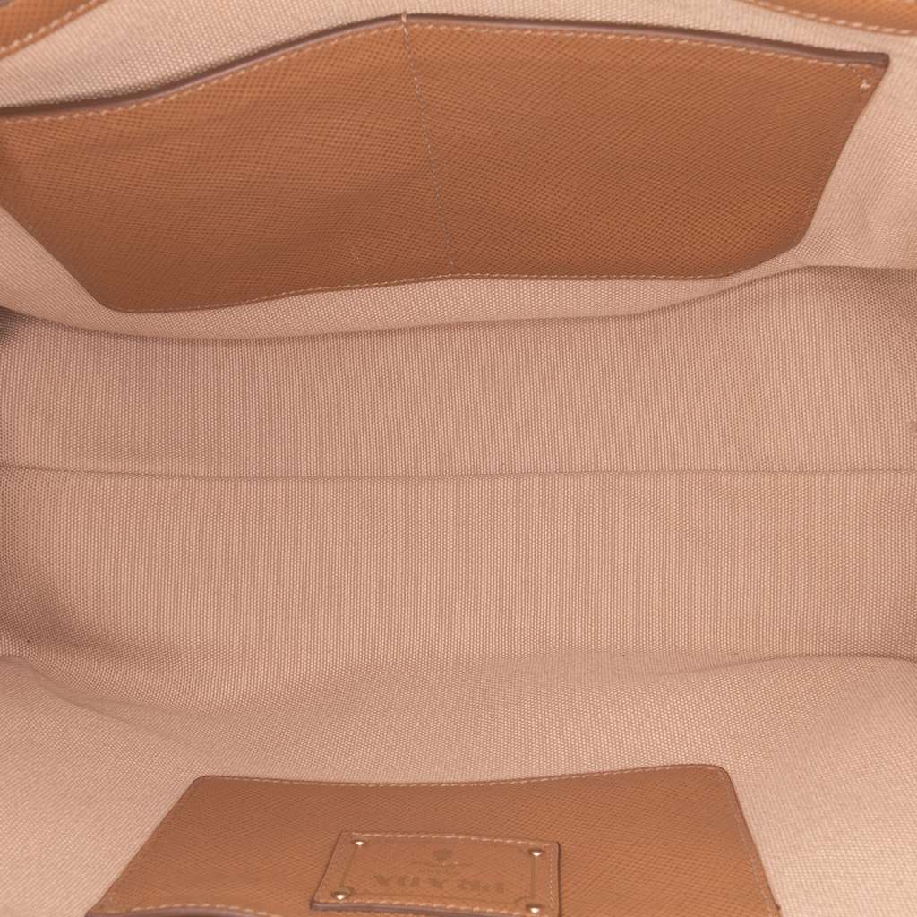 Prada Saffiano Cuir Trimmed Canapa Satchel - 4