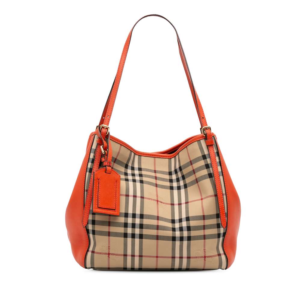 Burberry Small Haymarket Check Canvas and Leather Canterbury Tote