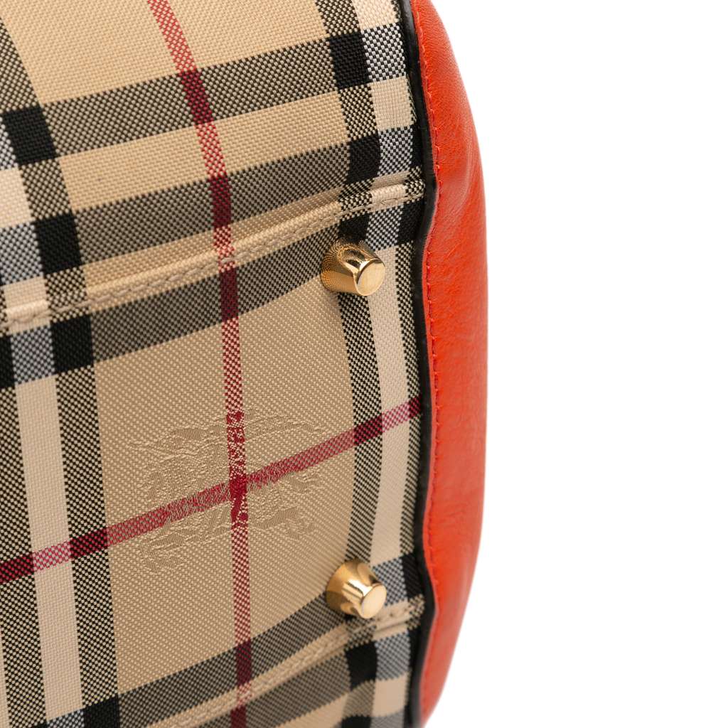 Burberry Small Haymarket Check Canvas and Leather Canterbury Tote - Image 11