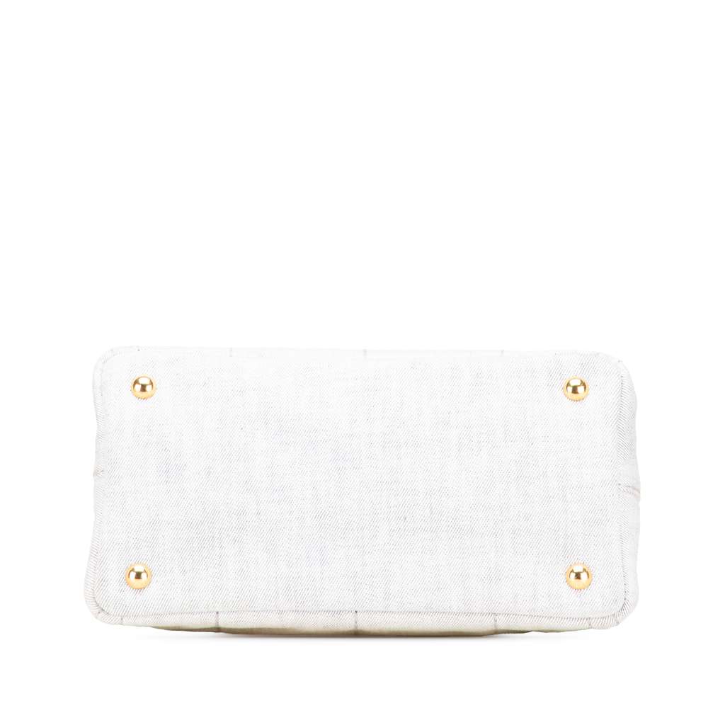 Prada Small Denim Canapa Logo Satchel - 3