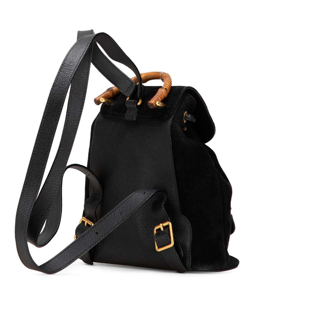 Gucci Suede Bamboo Backpack - 2
