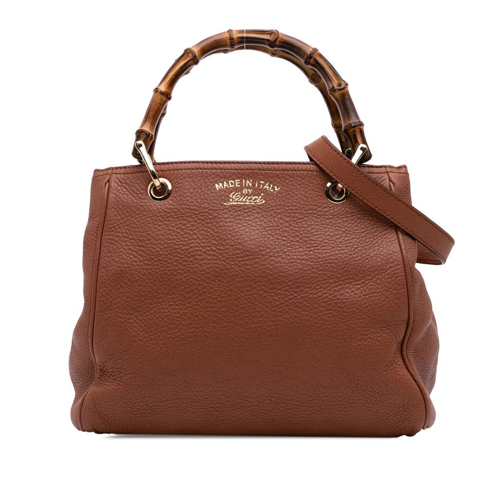 Gucci Small Calfskin Bamboo Shopper Satchel