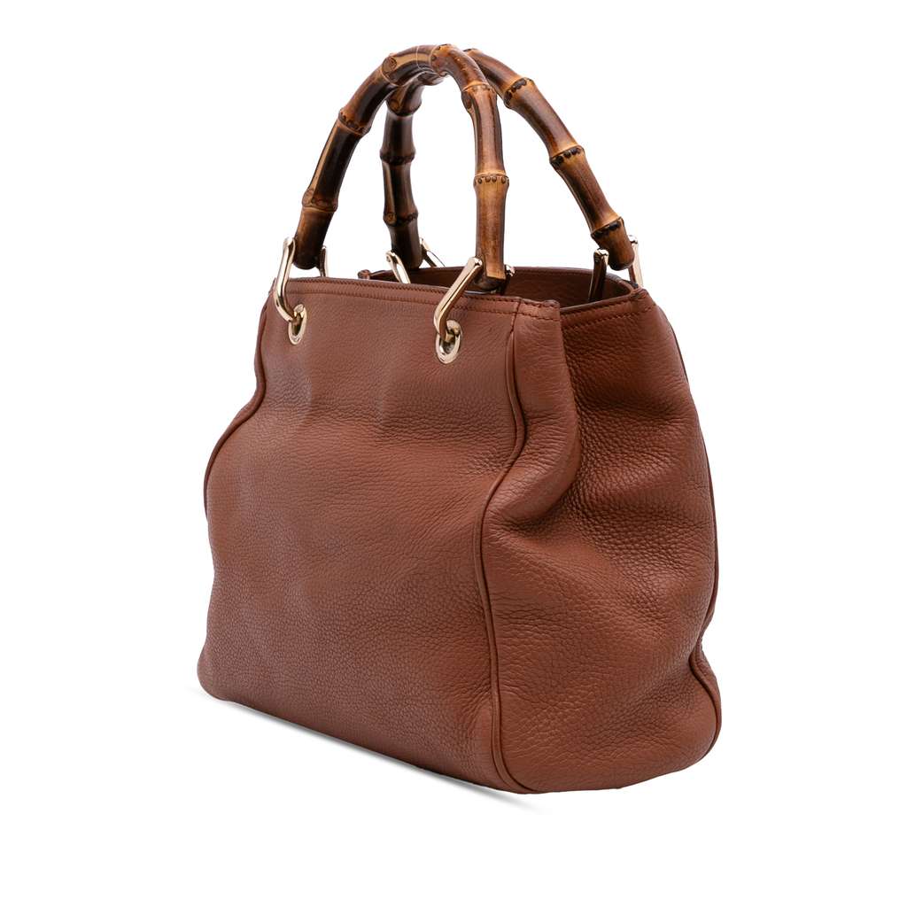 Gucci Small Calfskin Bamboo Shopper Satchel - Back view