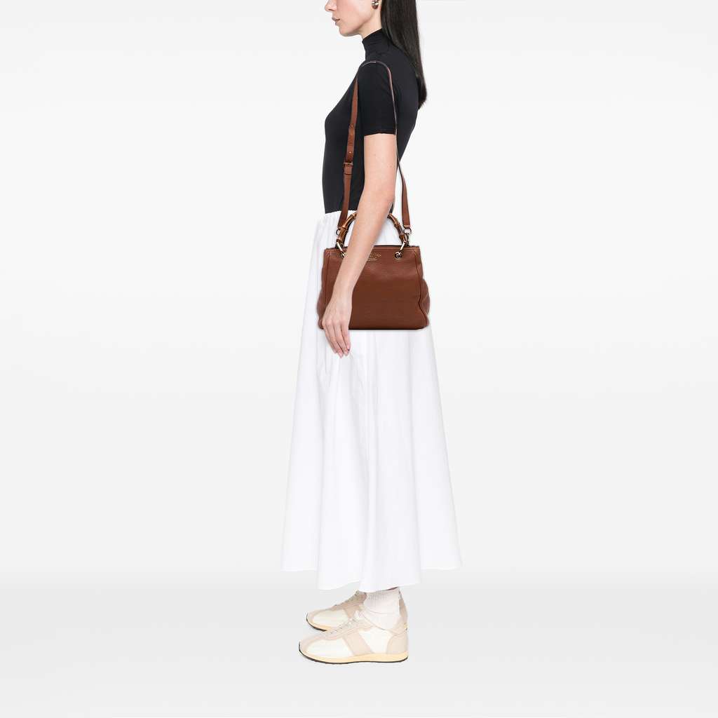 Gucci Small Calfskin Bamboo Shopper Satchel - Image 13