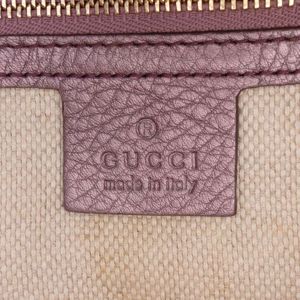 Gucci Small Metallic Leather Soho Satchel - 5