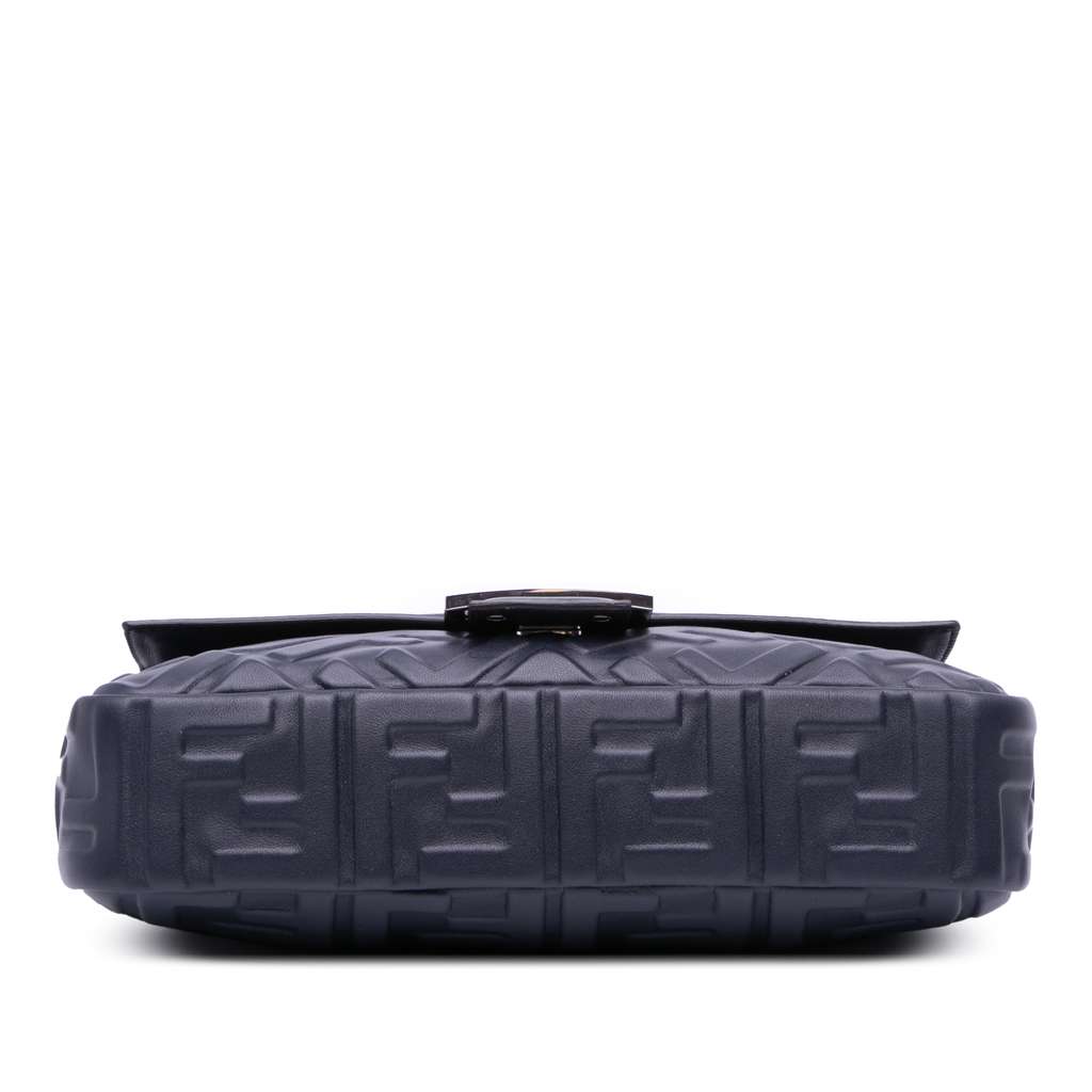 Fendi Zucca Embossed Leather Baguette Satchel - 3