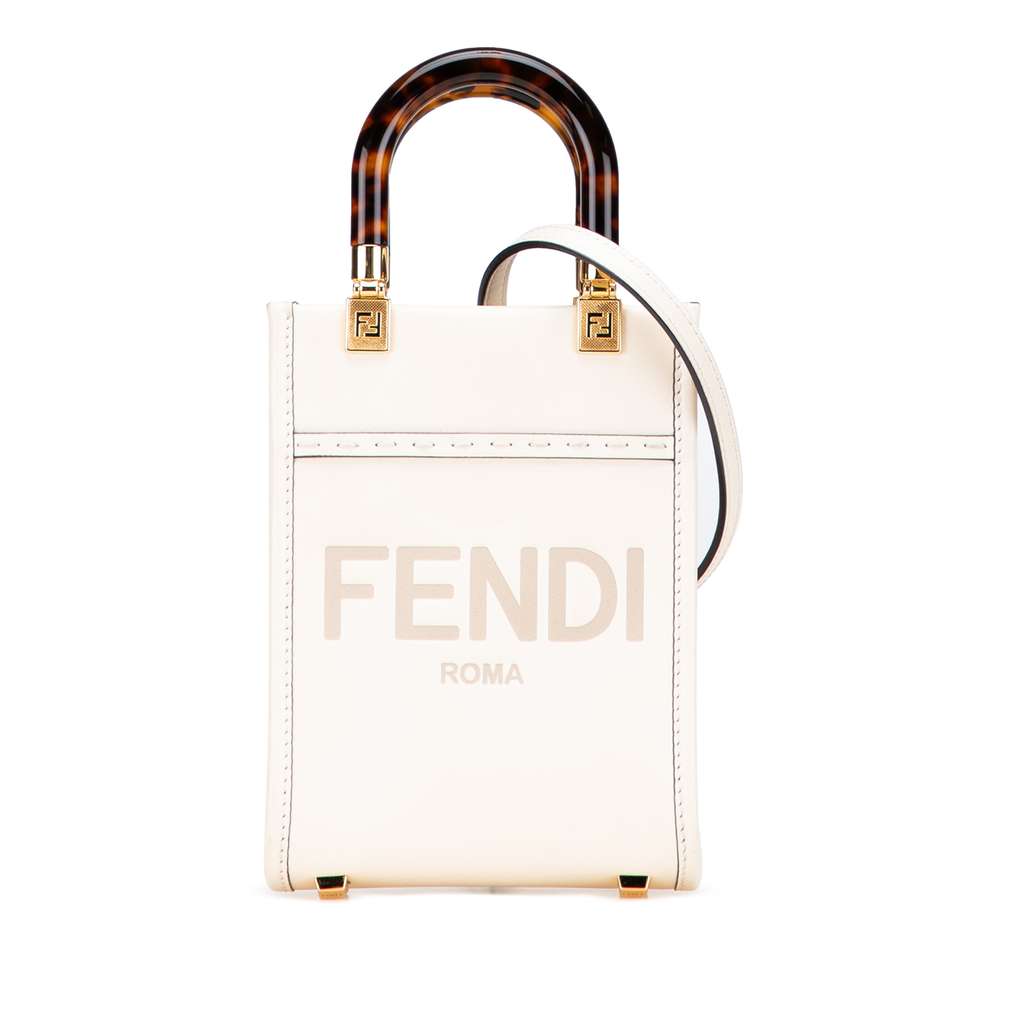 Fendi Mini Leather Sunshine Shopper Tote