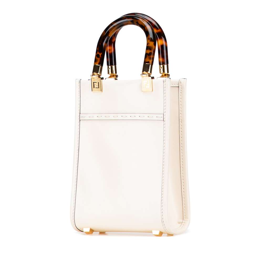 Fendi Mini Leather Sunshine Shopper Tote - Back view