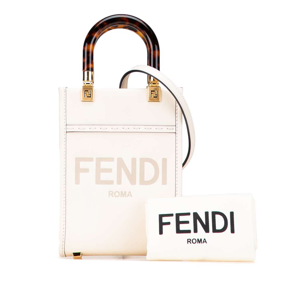 Fendi Mini Leather Sunshine Shopper Tote - Image 12