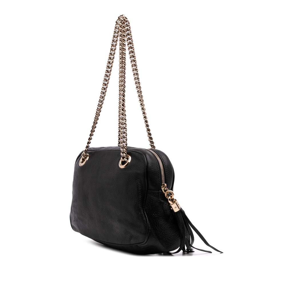 Gucci Pebbled Leather Soho Chain Zip Shoulder Bag - 2