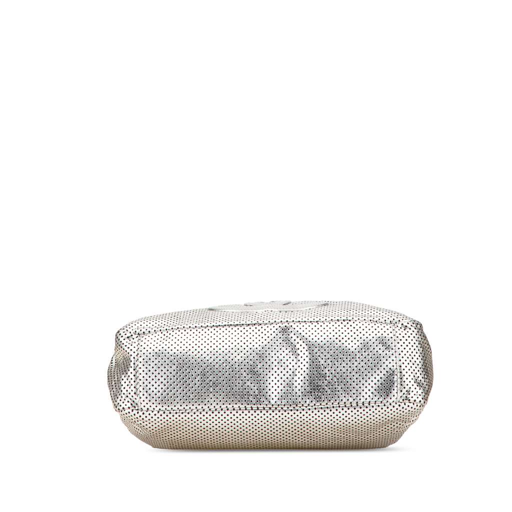 Chanel Medium Metallic Glazed Calfskin Perforated Rodeo Drive Satchel - 3