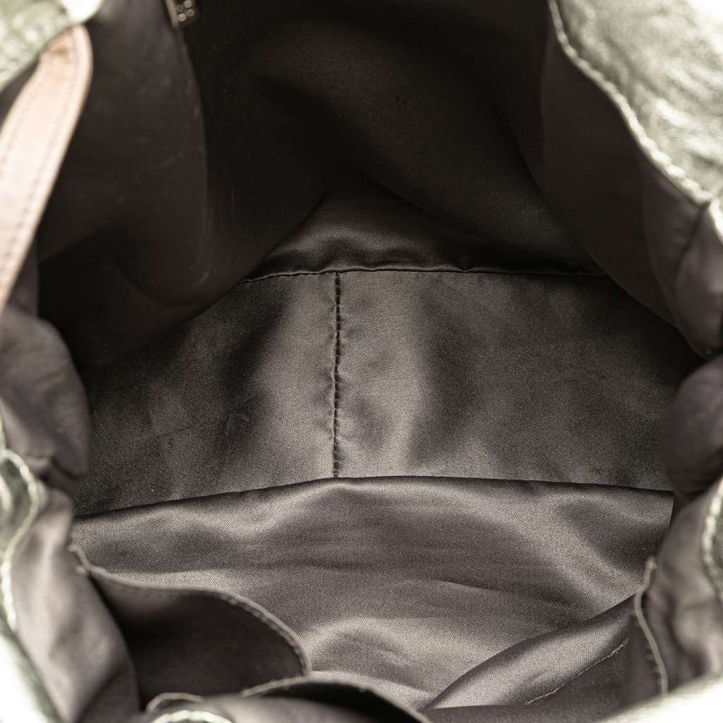 Chanel Medium Metallic Glazed Calfskin Perforated Rodeo Drive Satchel - 4