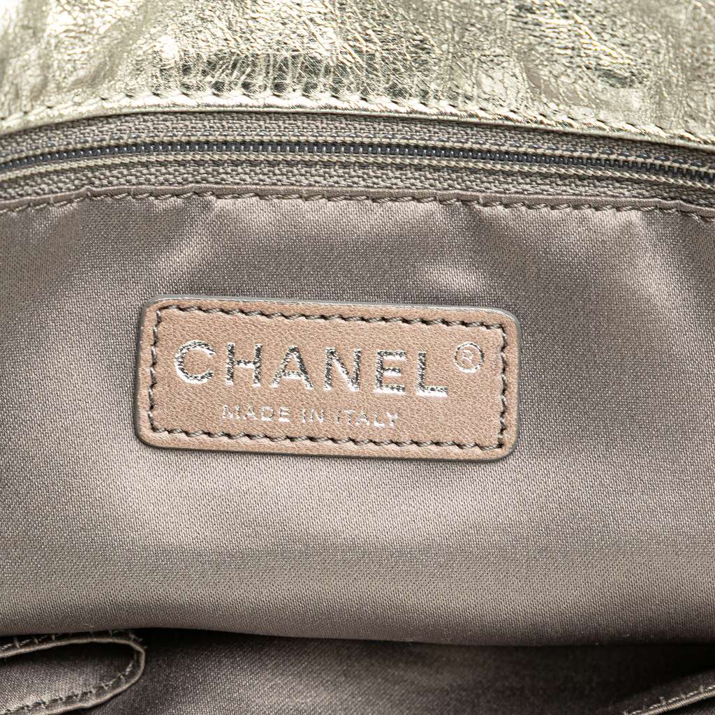 Chanel Medium Metallic Glazed Calfskin Perforated Rodeo Drive Satchel - 5