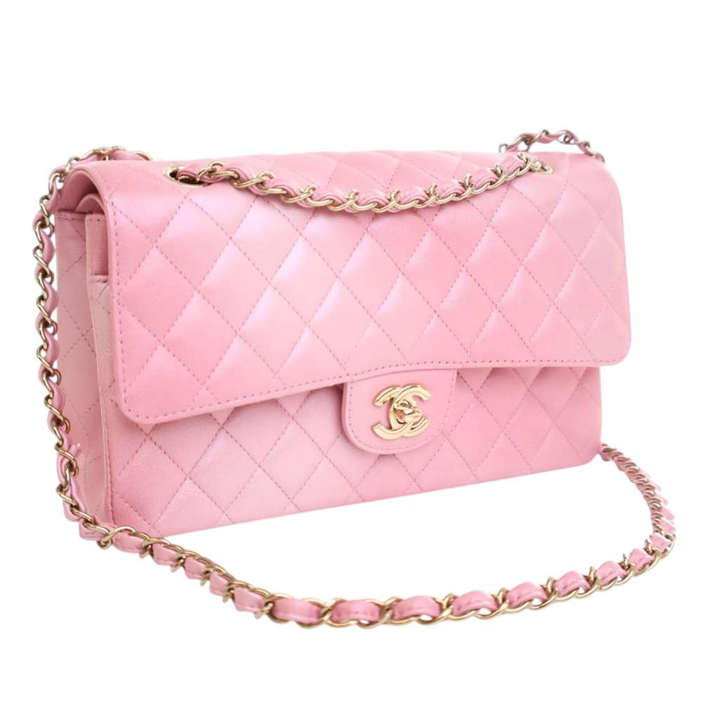 Chanel Medium Classic Iridescent Lambskin Double Flap - Back view