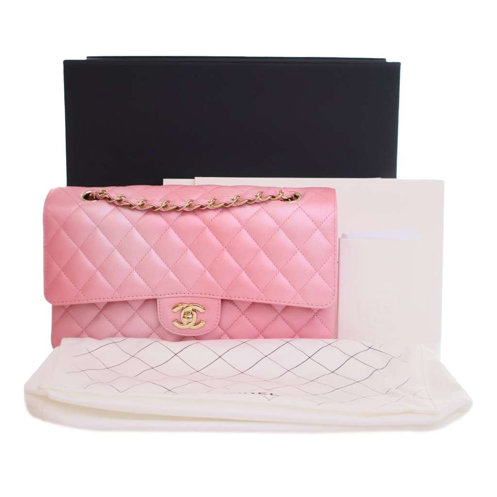 Chanel Medium Classic Iridescent Lambskin Double Flap - Image 14