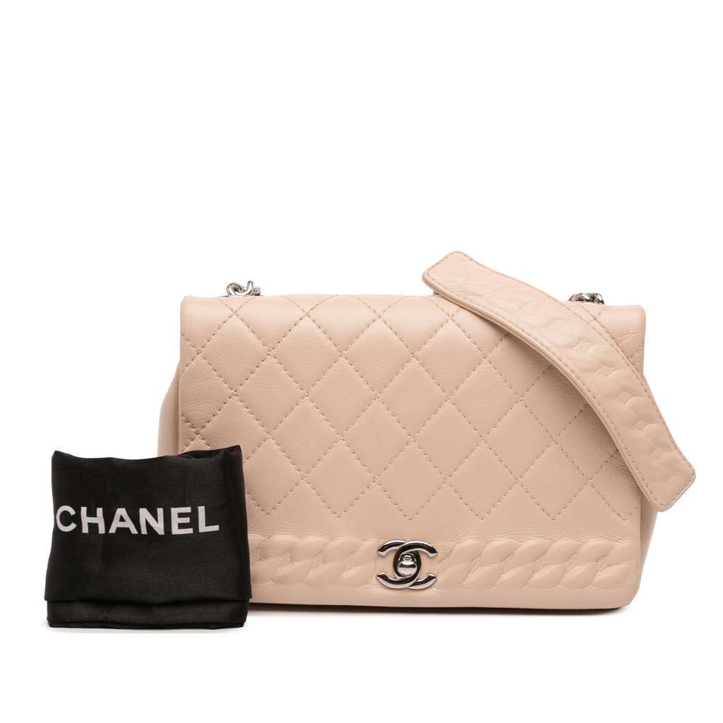 Chanel Quilted Calfskin Chain Embossed Flap - Image 14
