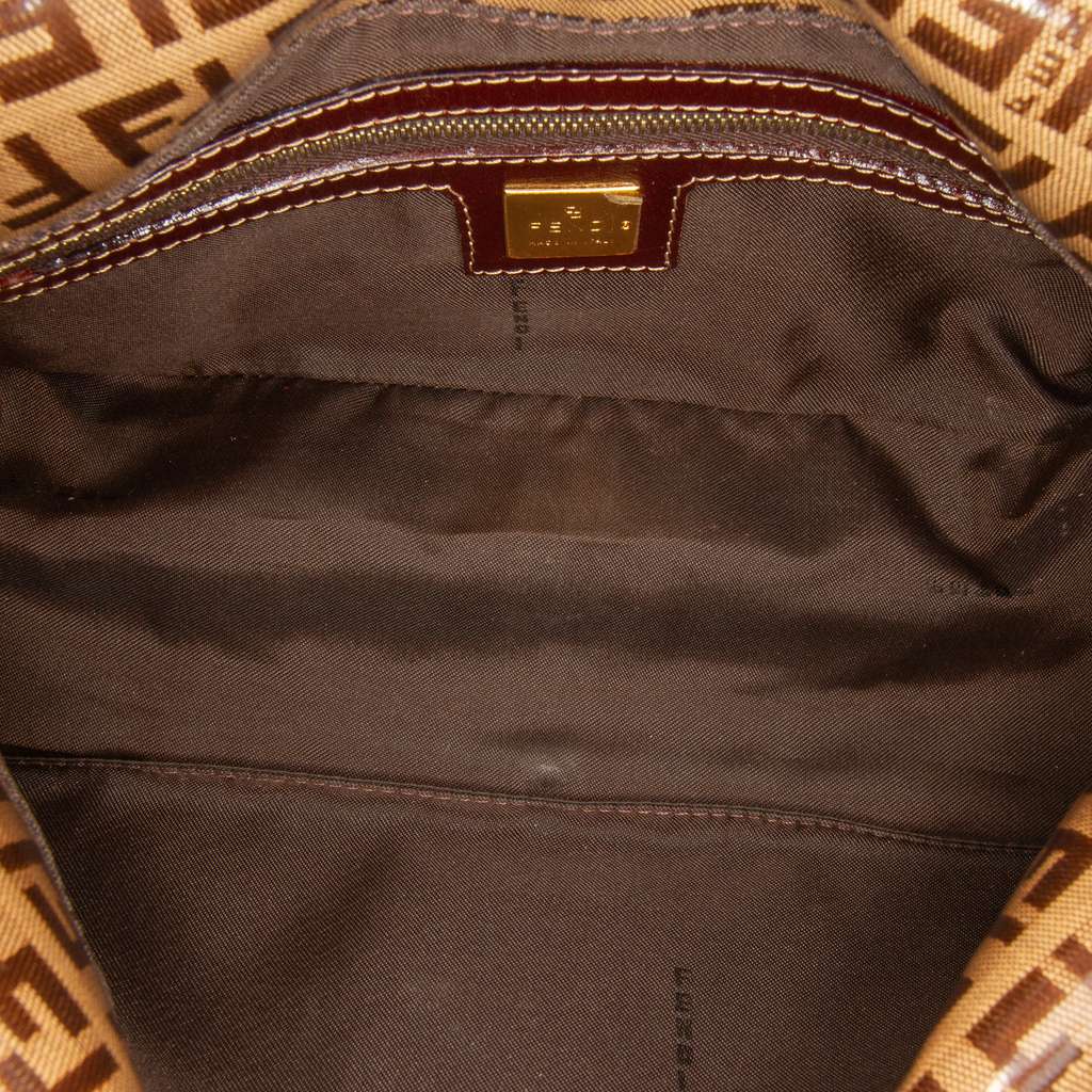 Fendi Zucchino Crystal Double Flap Shoulder Bag - 4