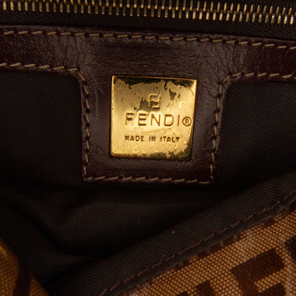 Fendi Zucchino Crystal Double Flap Shoulder Bag - 5