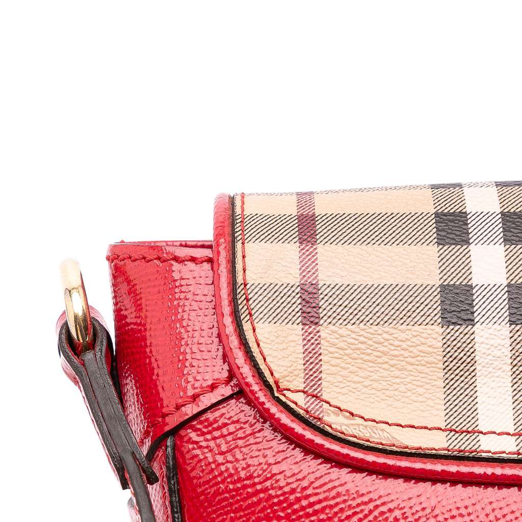 Burberry Patent Leather and Haymarket Check Coated Canvas Maydown Crossbody - Detail 2