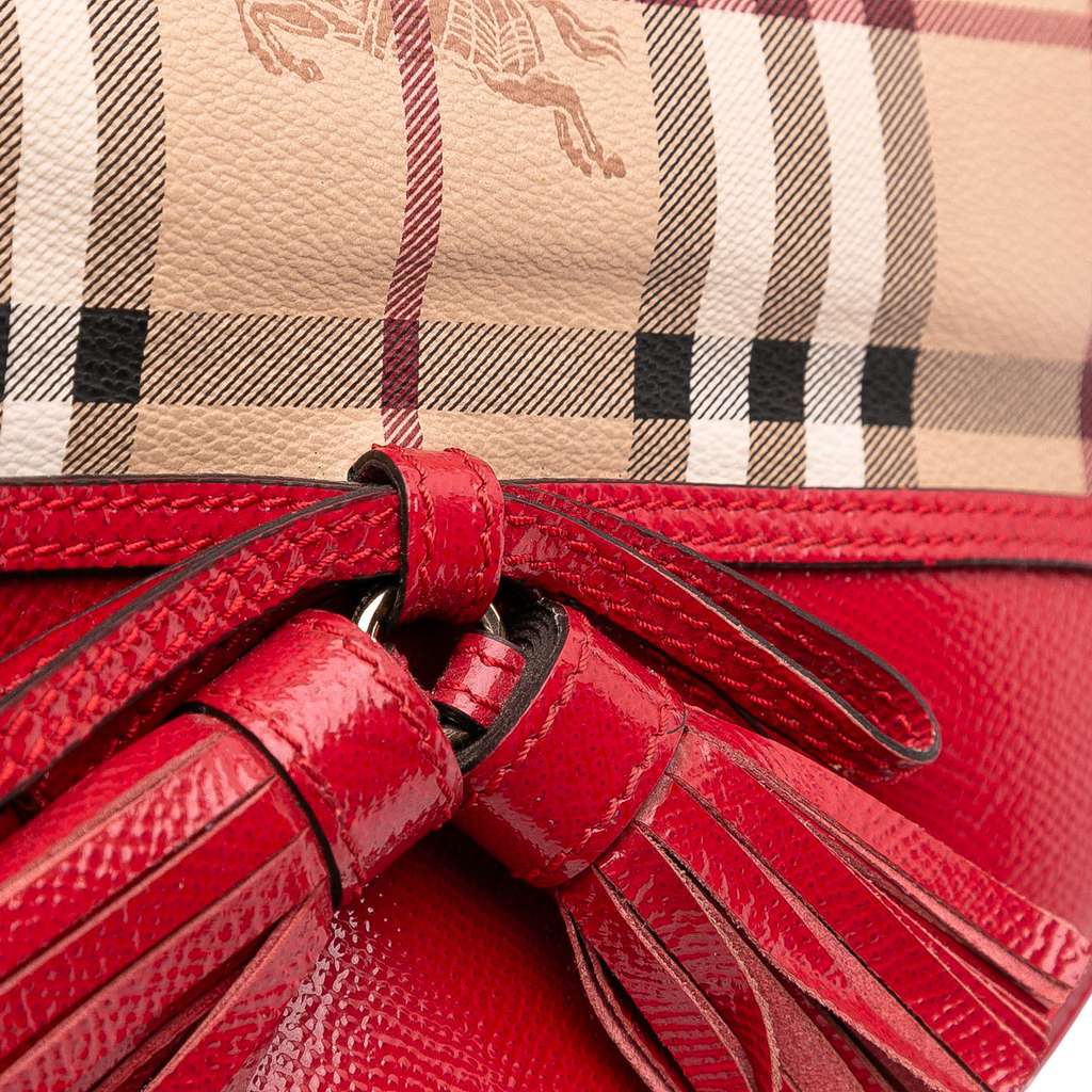 Burberry Patent Leather and Haymarket Check Coated Canvas Maydown Crossbody - Image 10